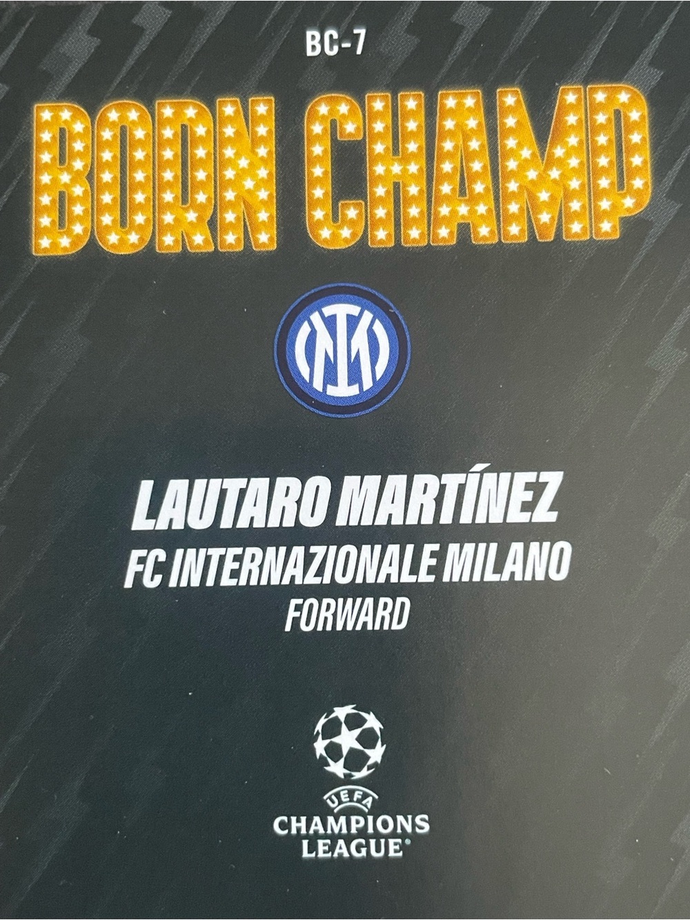 Lautaro Martínez 25/26 Topps UEFA Club Competitions Milan Born Champ #BC-7 Card - Picture 6 of 7